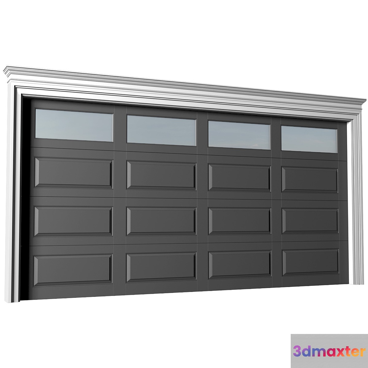 Automatic Garage Doors in classic style.Garage Doors.Traditional Automatic Wood Garage Doors.Entrance modern Gates 3D Max