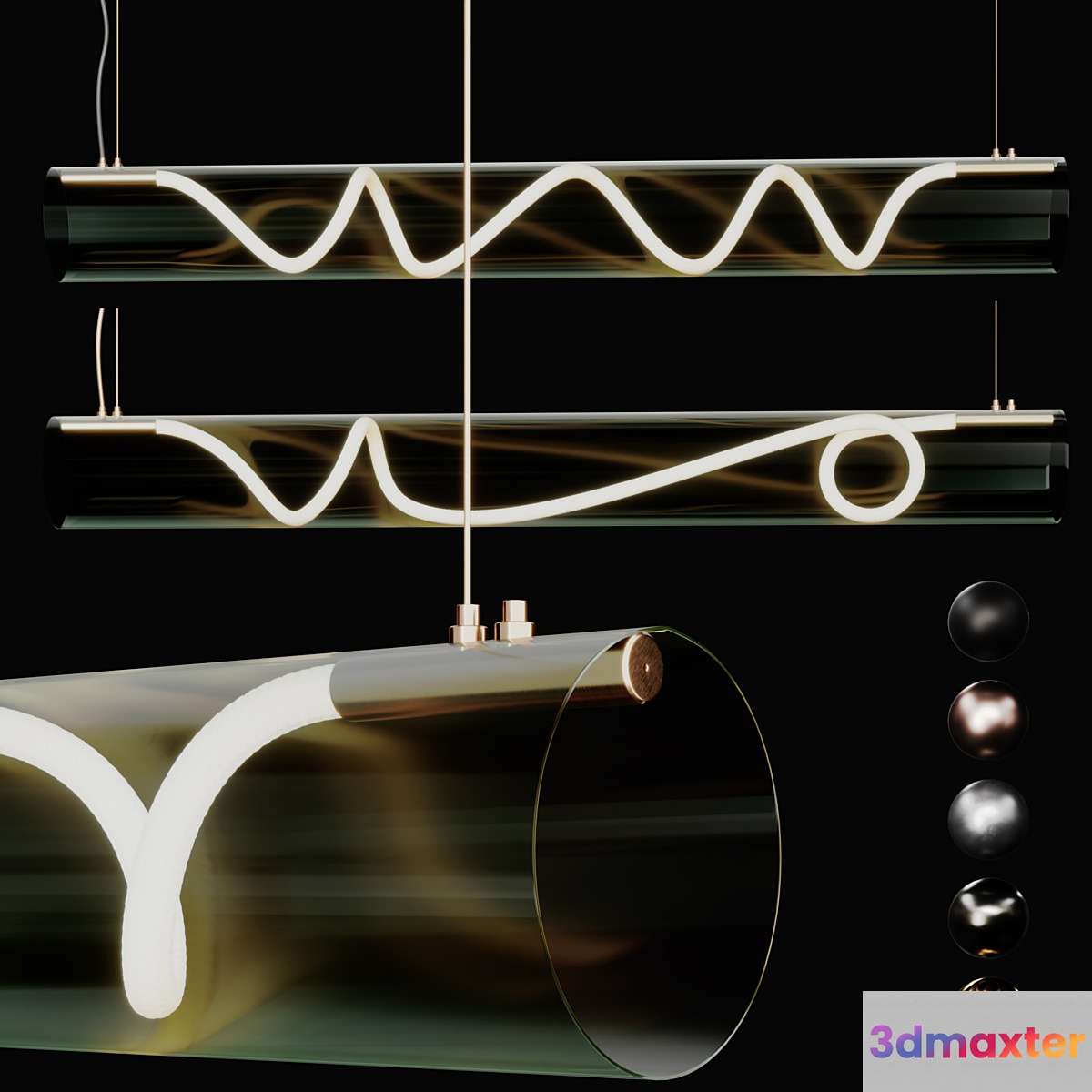 2 Luke Lamp Pendant light (Vessel Suspension_5ft) | 2lights | | 5mat | 3D Max