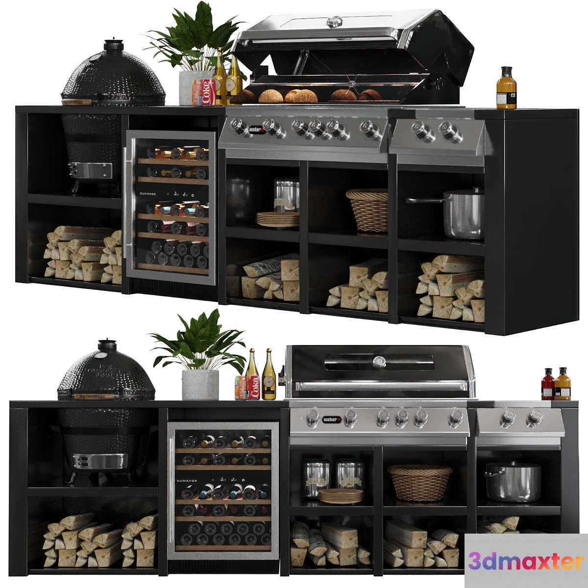 Outdoor Kitchen Garden BBQ 3D Max