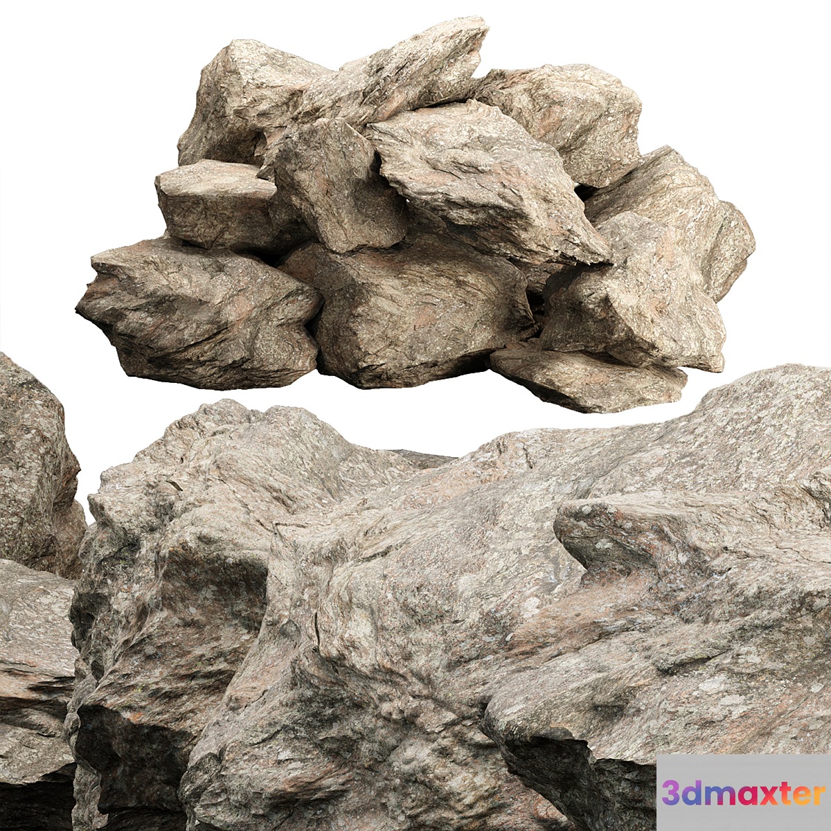 Low Poly Rock Asset collection vol 218 3D Max