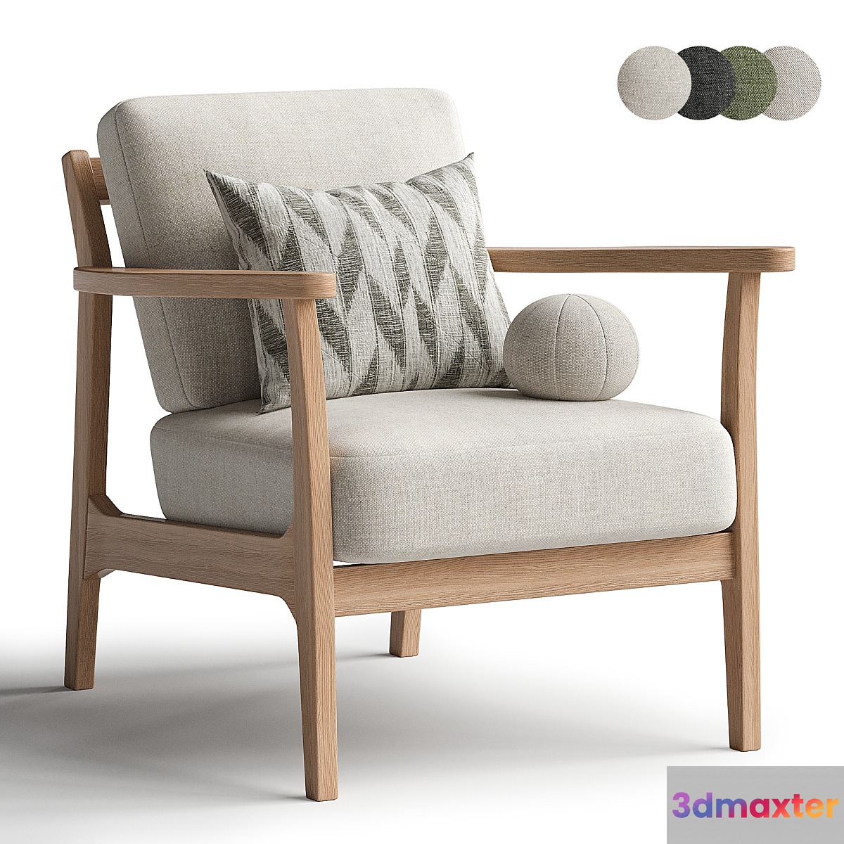 Cody Upholstered Armchair 3D Max