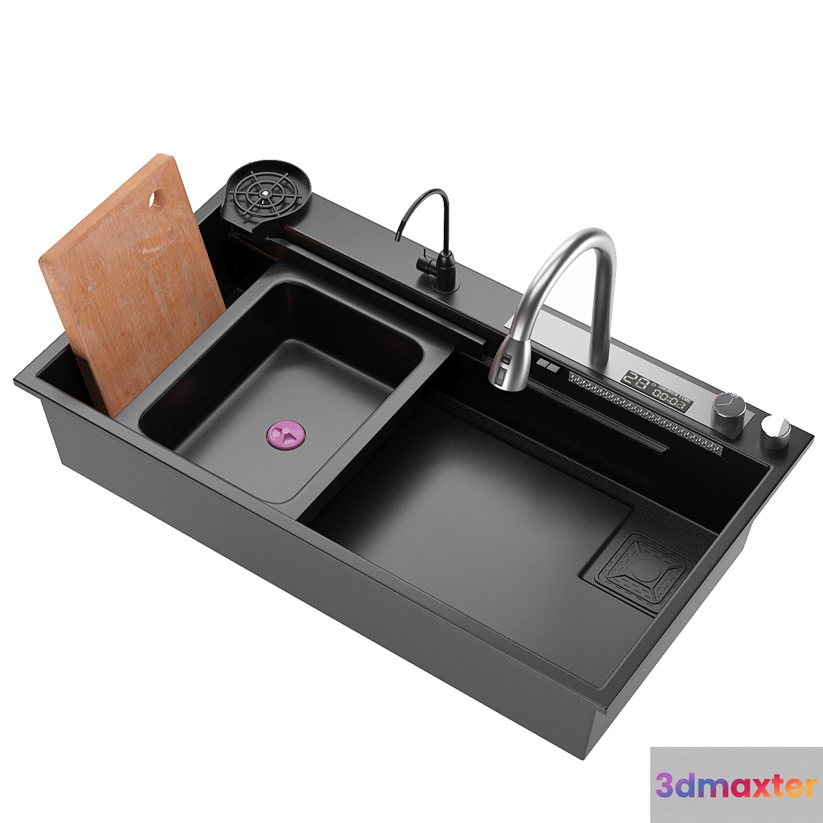 Black Nano Kitchen Sink 304 Stainless Steel Waterfall Sink