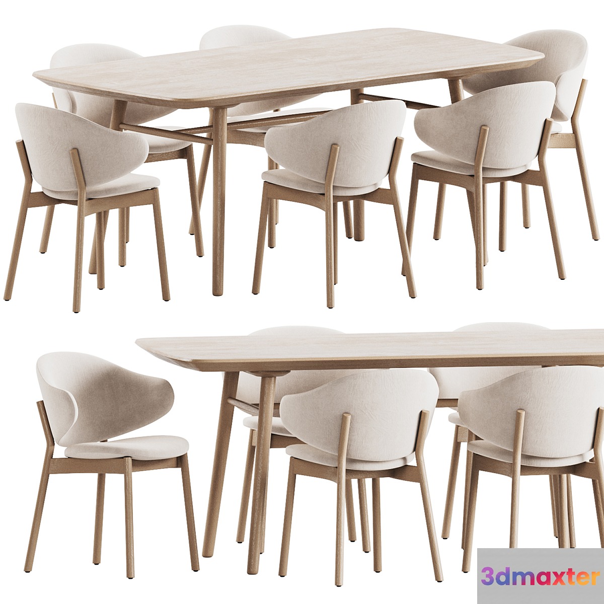 Holly Chair Deephouse Table Dining Set 3D Max