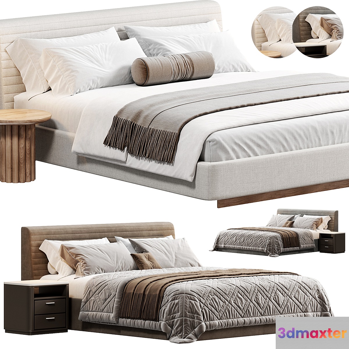 Roger Bed by Minotti 3D Max