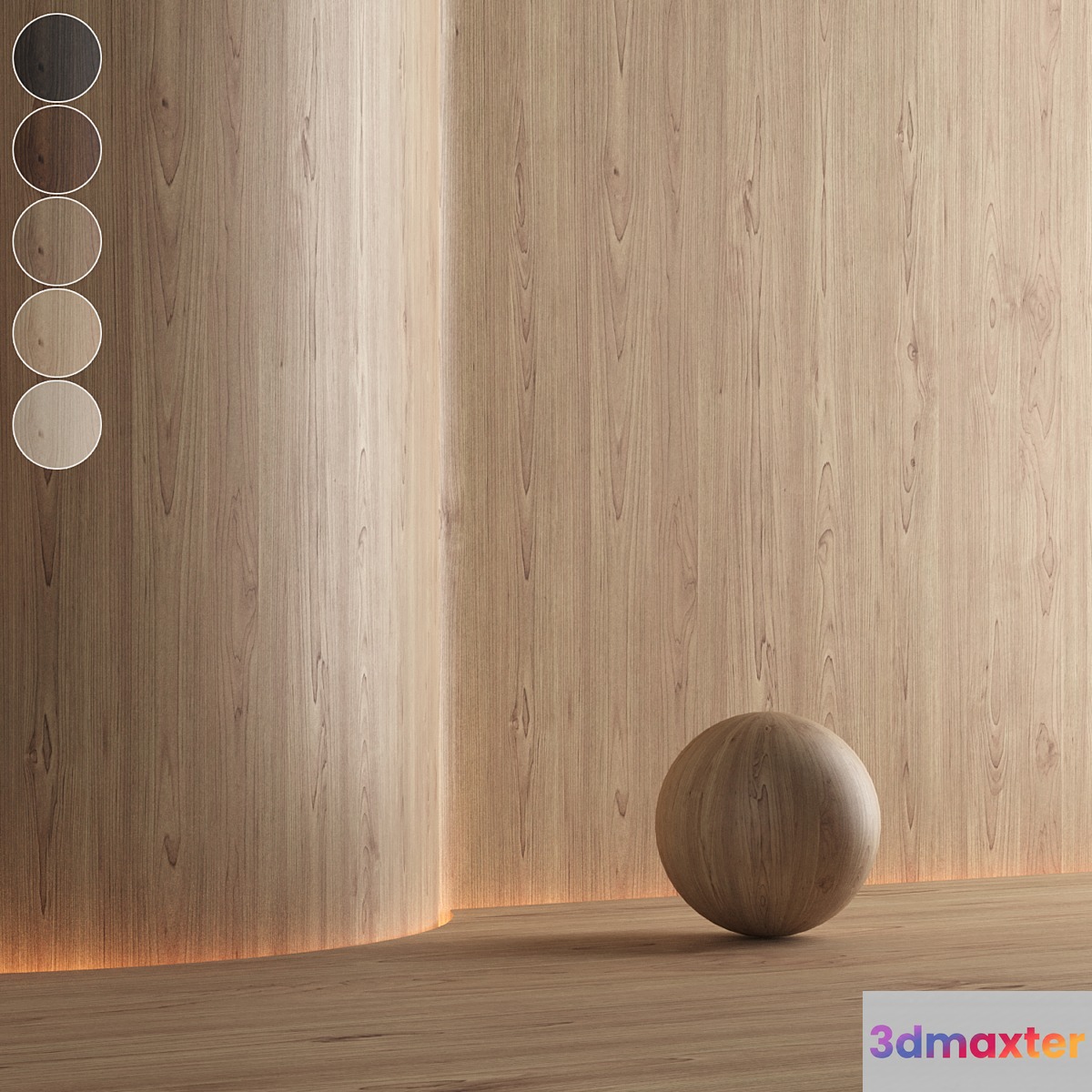 Wood material Oak 001 (Seamless texture) 3D Max