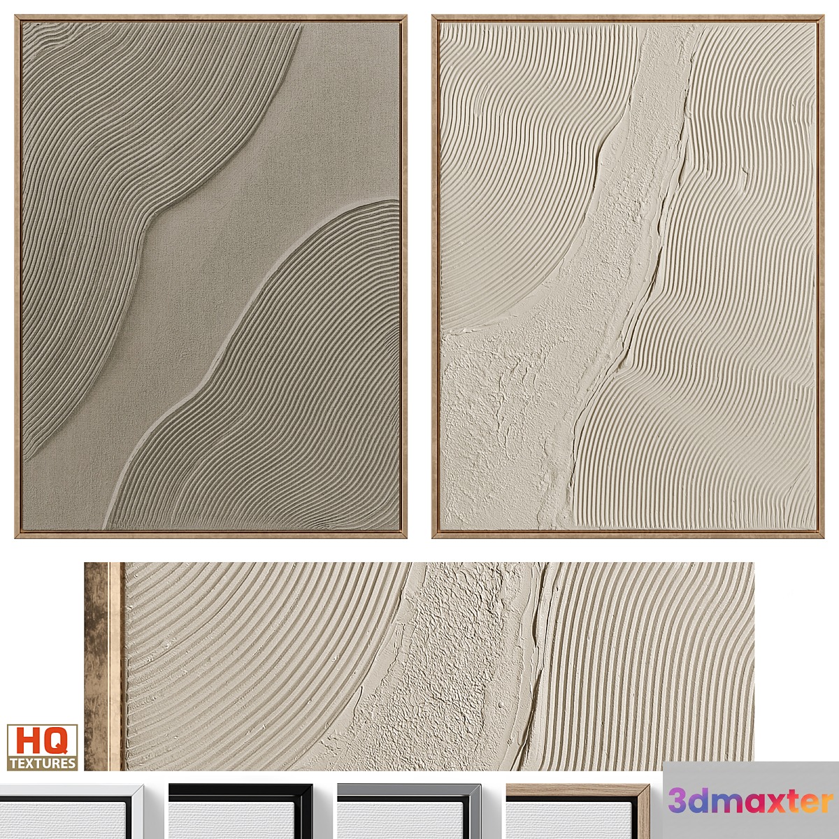 Wabi-Sabi Relief Plaster Wall Art C-906 3D Max