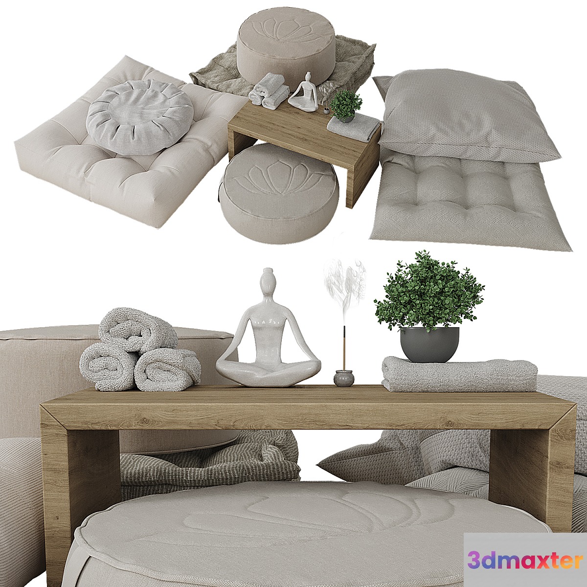 Meditation Cushion Collection 3D Max