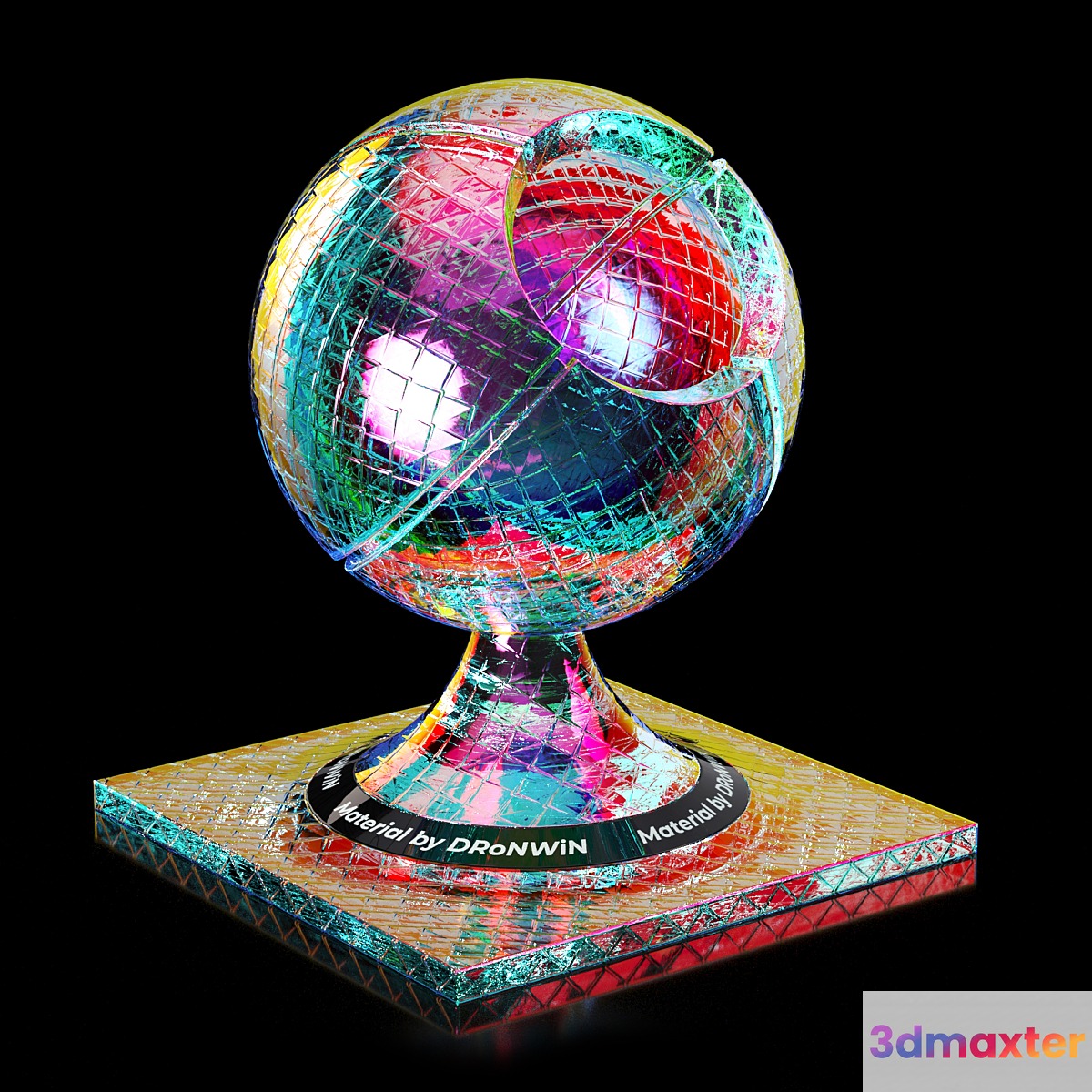 iridescent glass 3D Max