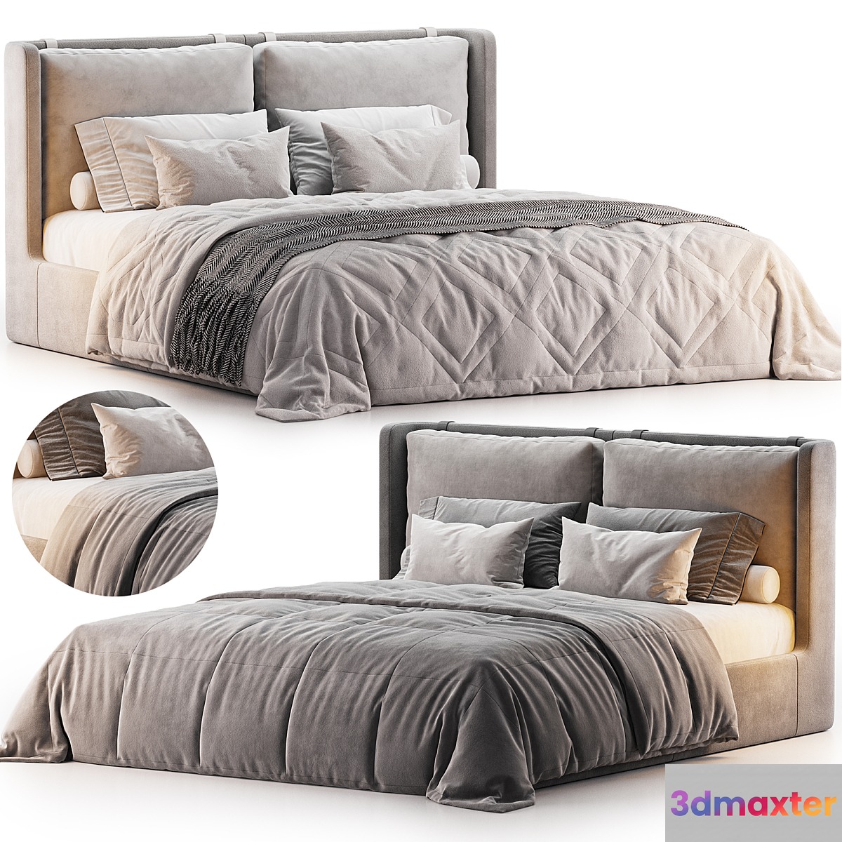 Kelsi Bed 3D Max