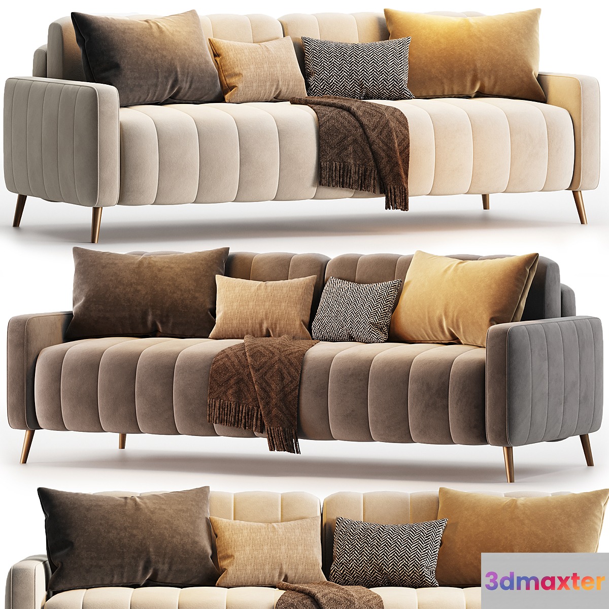 Sofa Markful Velvet Gray 3D Max