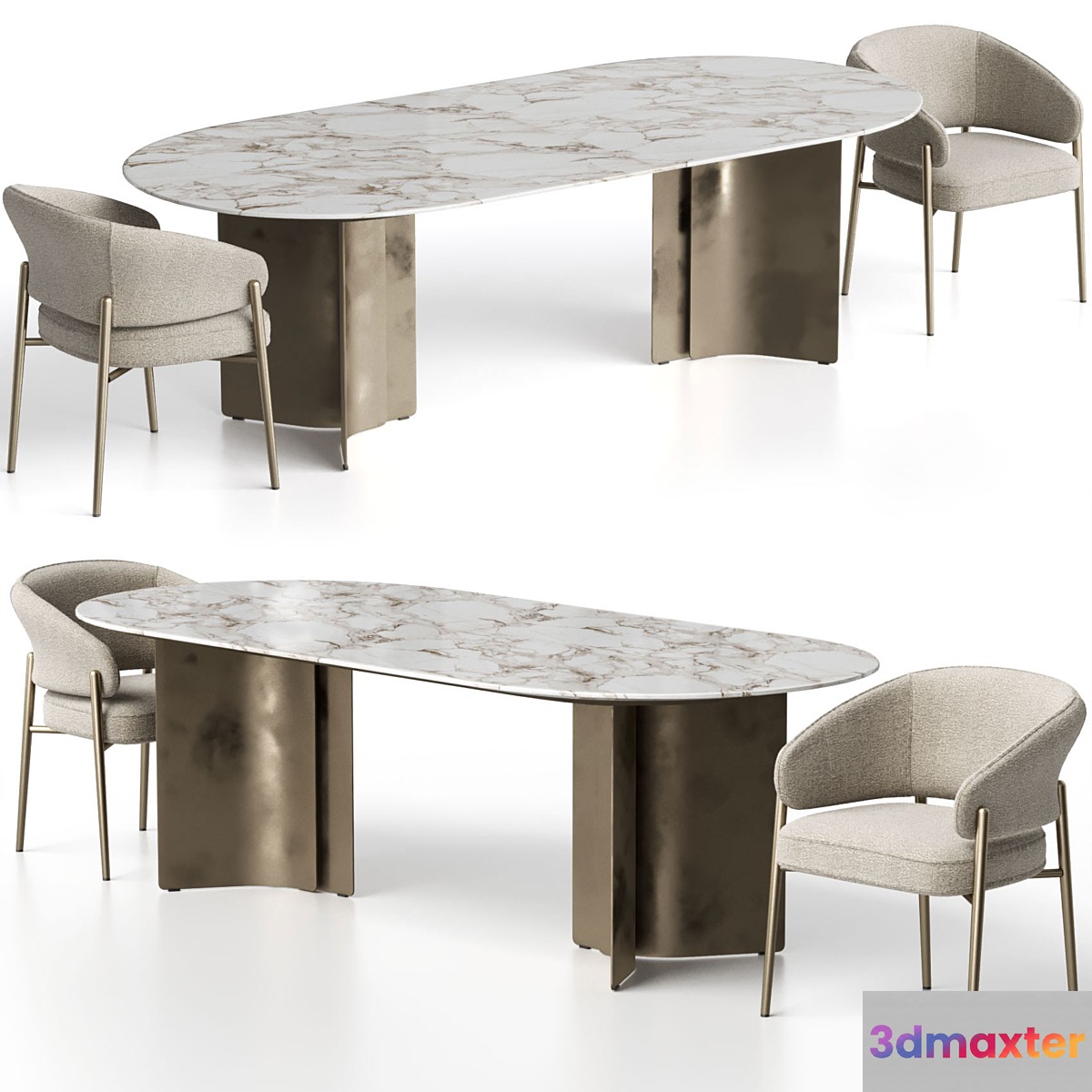 Linda chair and Wave tables by Marelli 3D Max