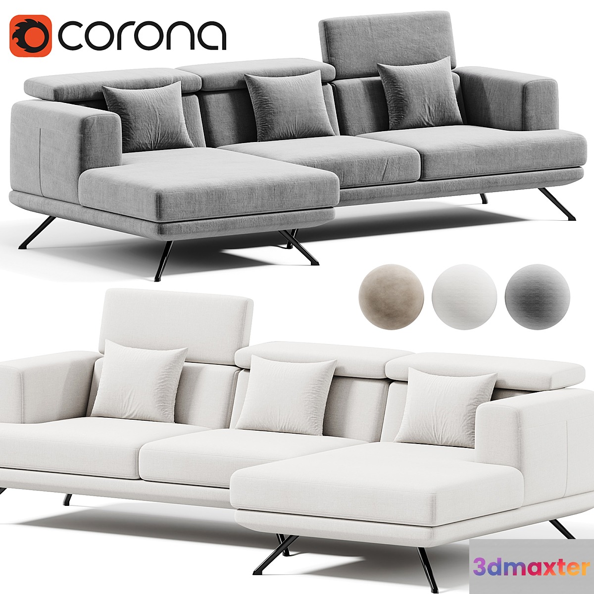 Golden Sofa By Chateau dAx 3D Max