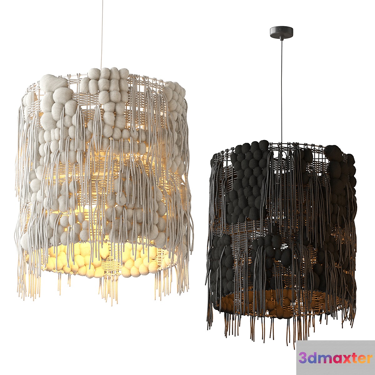 Torn lamp from Helen Loom in black and white 3D Max