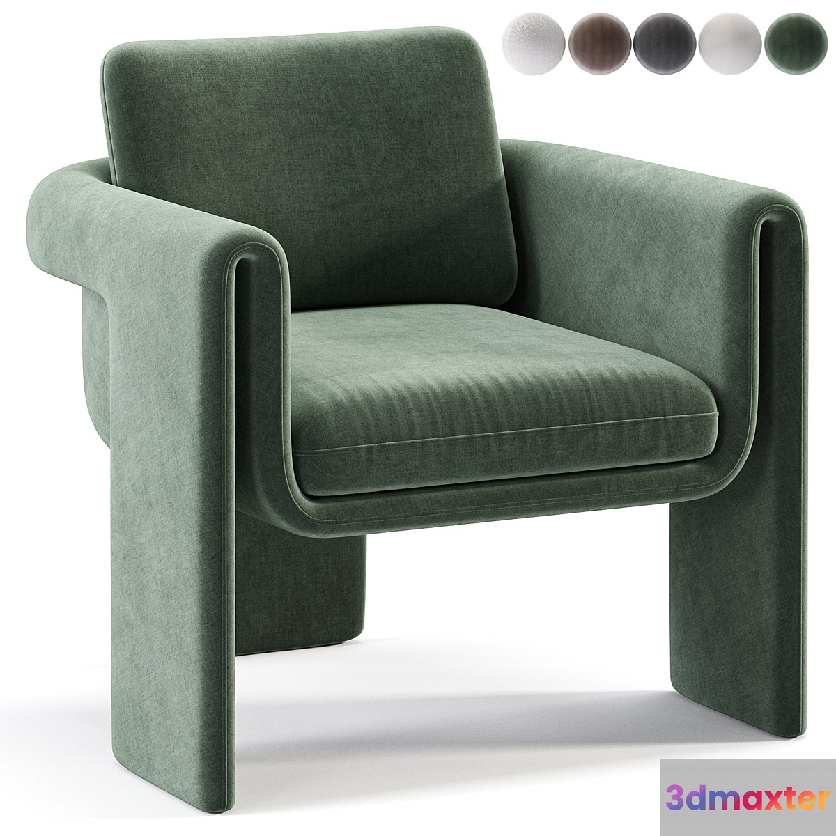 Floria velvet chair 3D Max