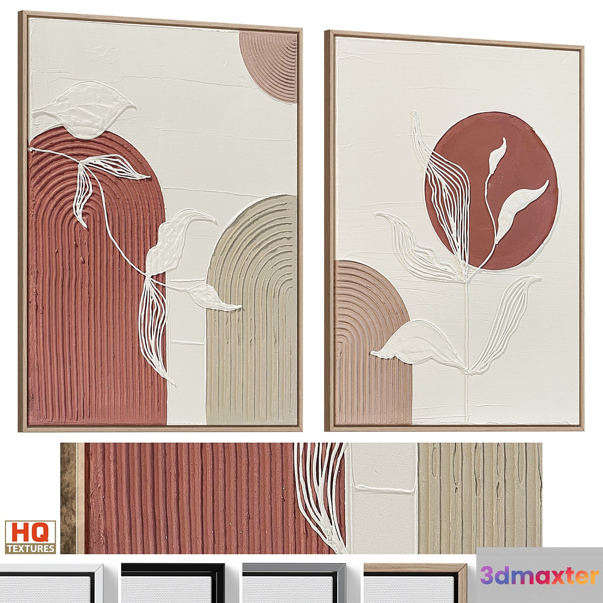 Wabi-Sabi Relief Plaster Wall Art C-916 3D Max
