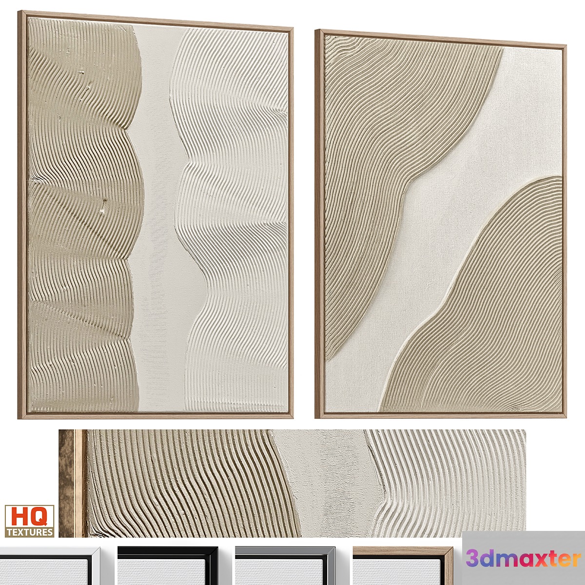 Wabi-Sabi Relief Plaster Wall Art C-917 3D Max