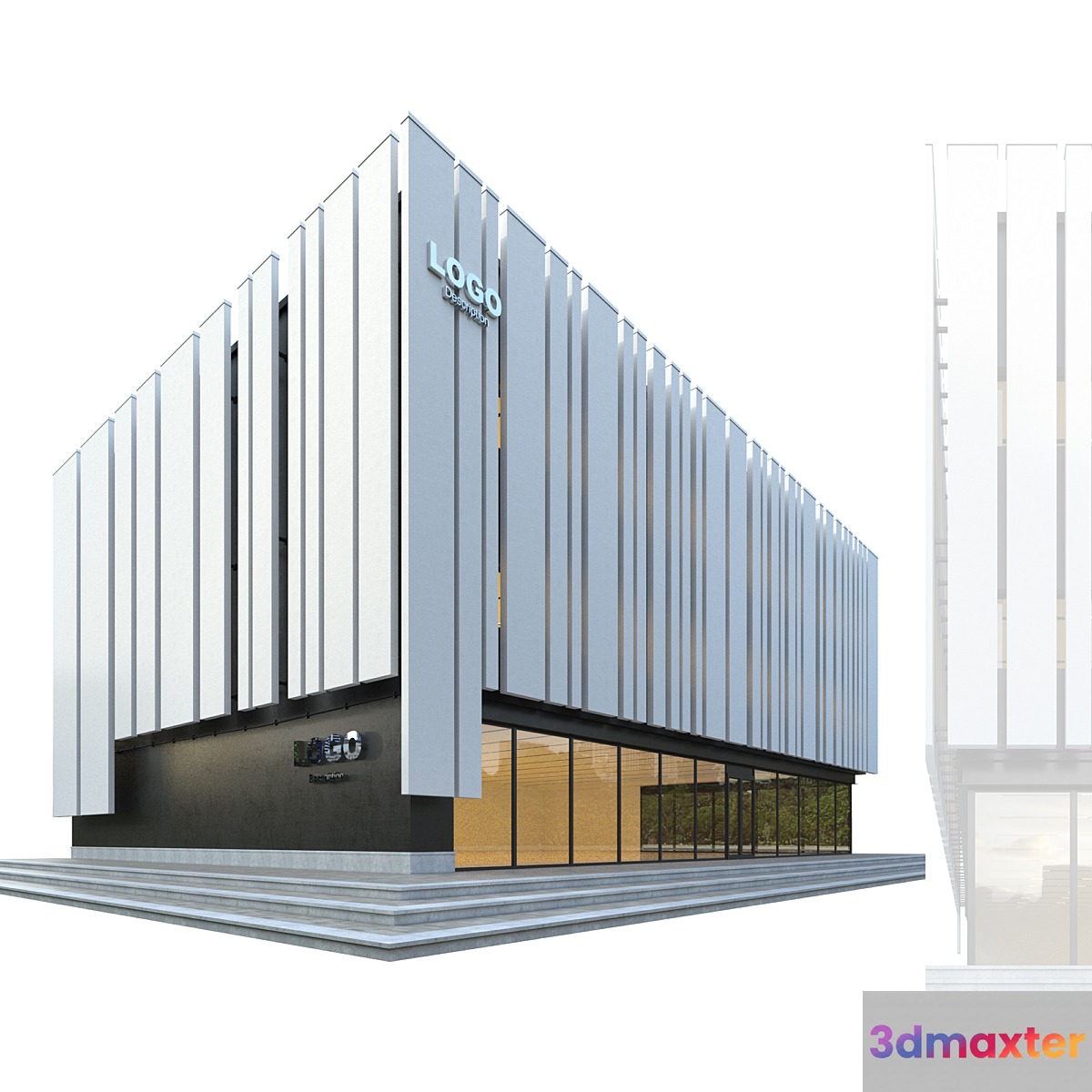 Modern Commercial Building No 2 3D Max