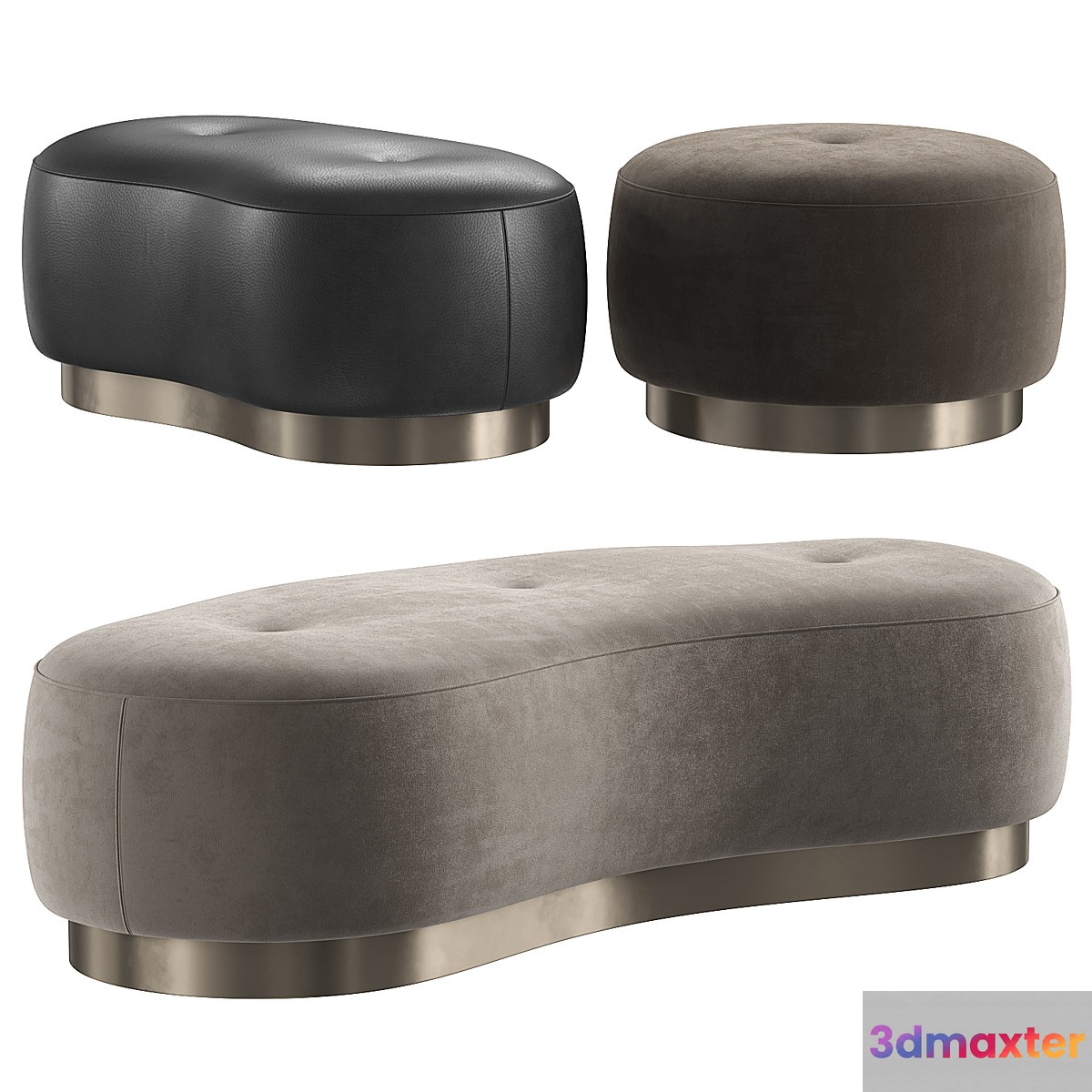 Torii Bold Pouf by Minotti 3D Max