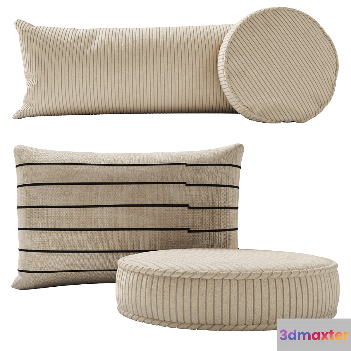 Crate and Barrel pillow set 3D Max