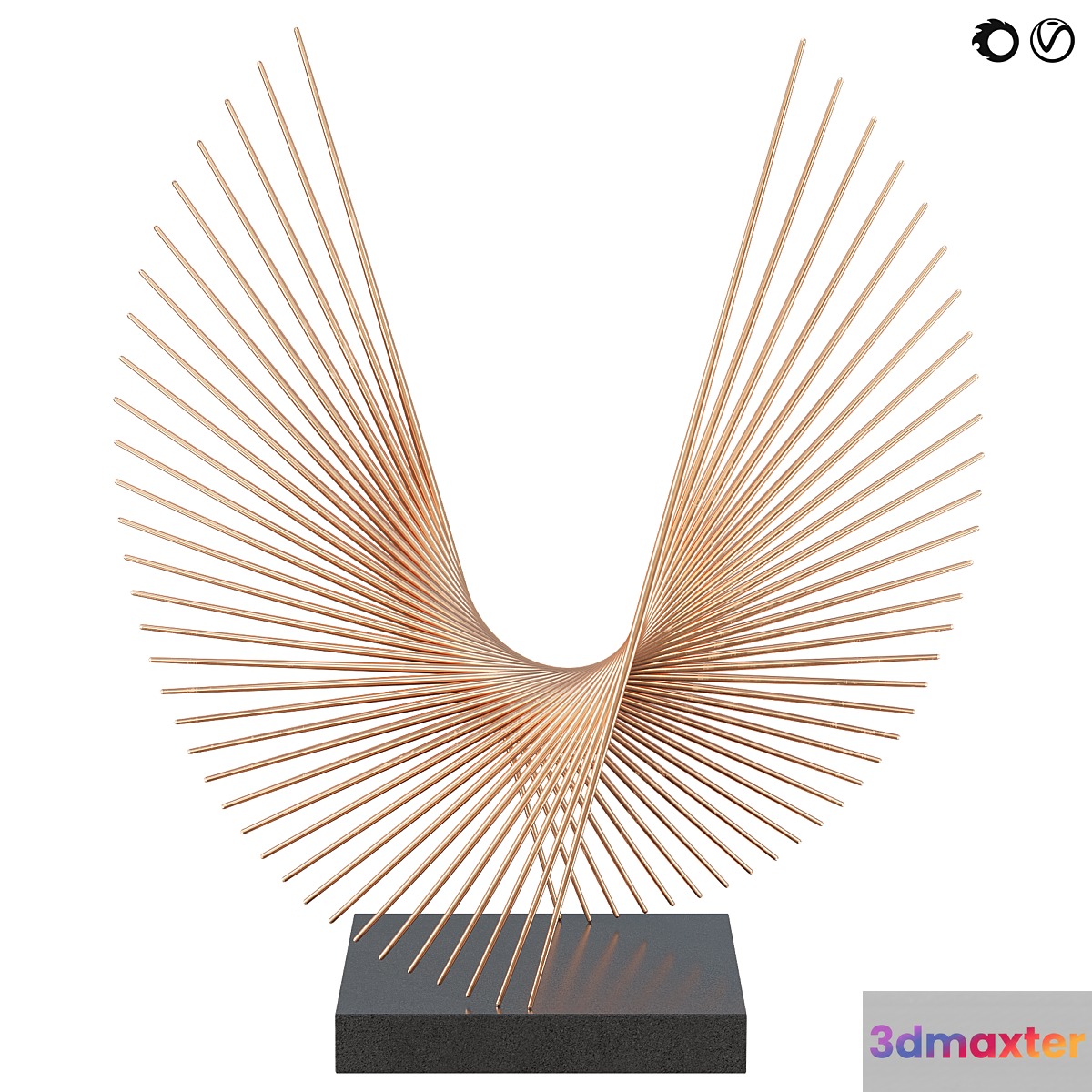 Bronze and Stainless Steel sculpture 3 3D Max