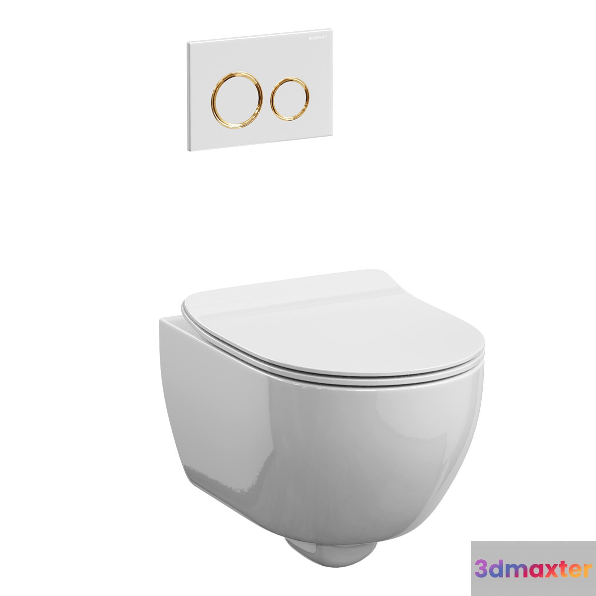 Scarabeo Moon toilet with Geberit Sigma 21 button 3D Max