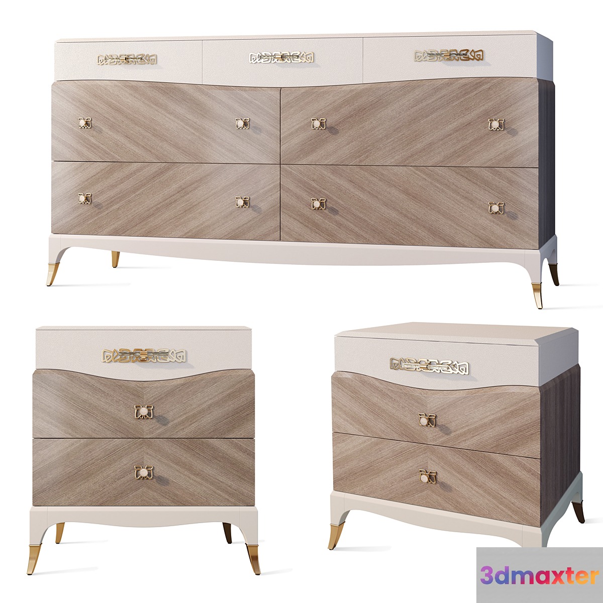 Chest of drawers bedside table Tempo Caracole Classic - No.2 3D Max
