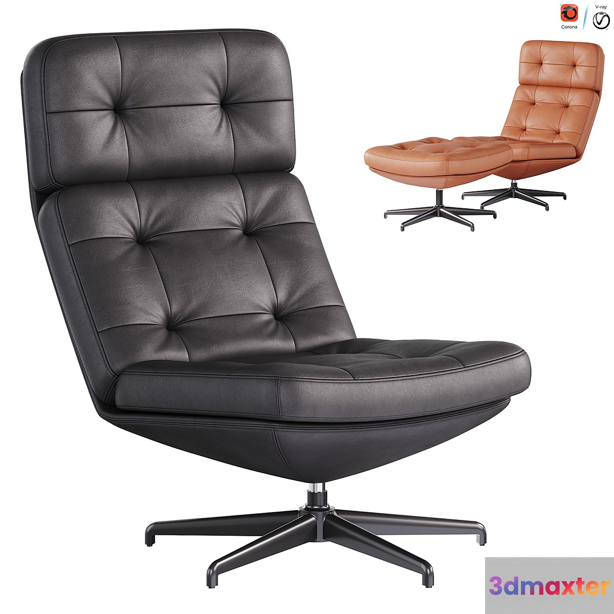 HAVBERG Armchair and ottoman 3D Max