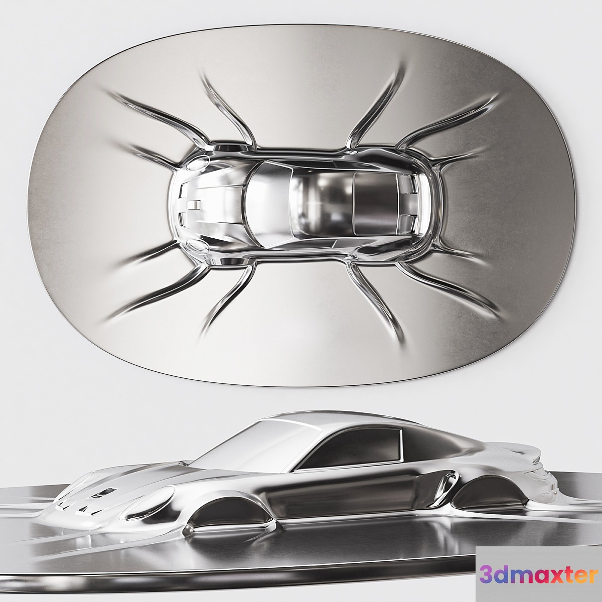 Abstract sculpture Porsche 911 GTS