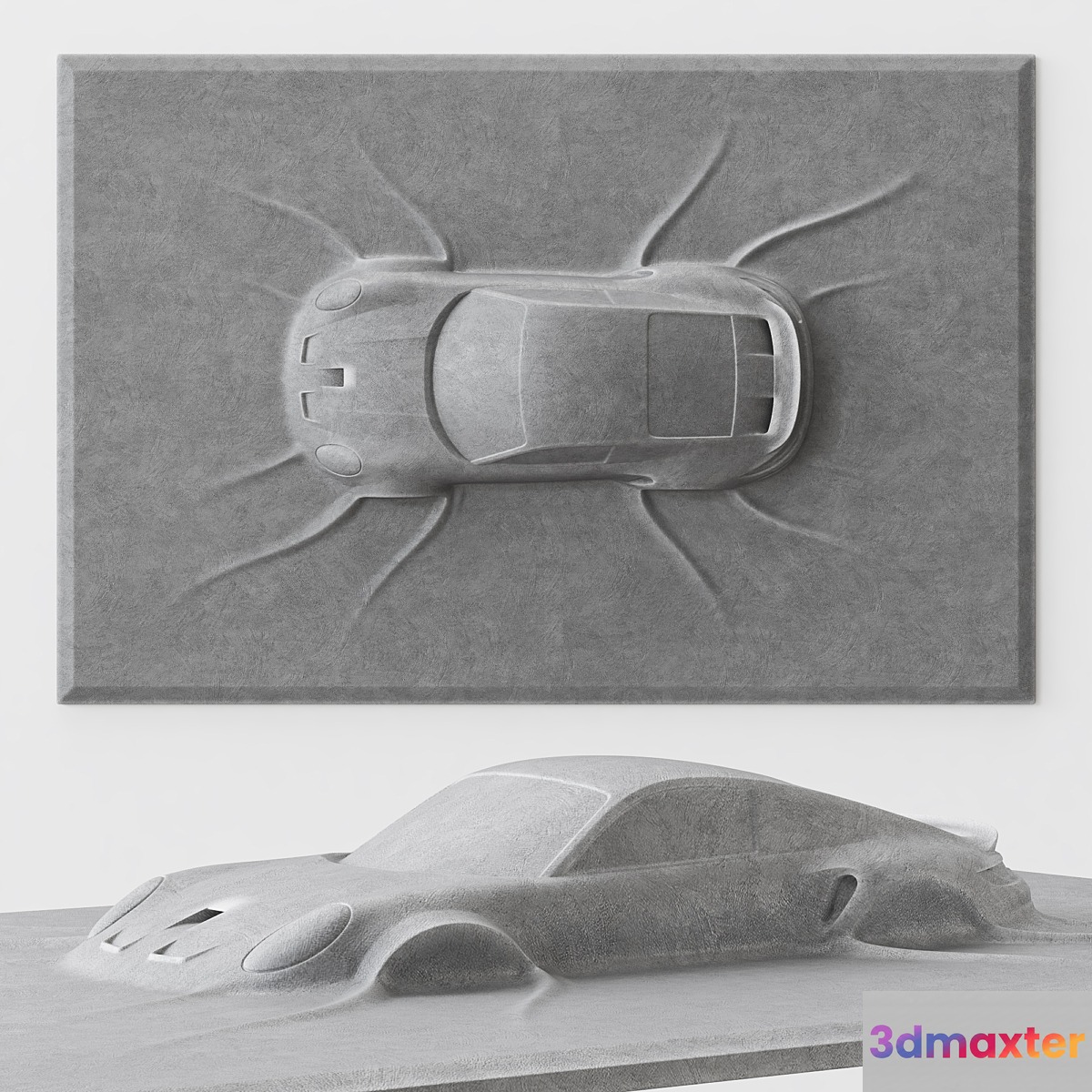 Abstract sculpture Porsche 911 GTS 3D Max