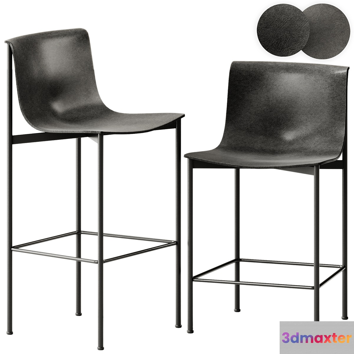 Lema Ombra Leather High Stool 3D Max
