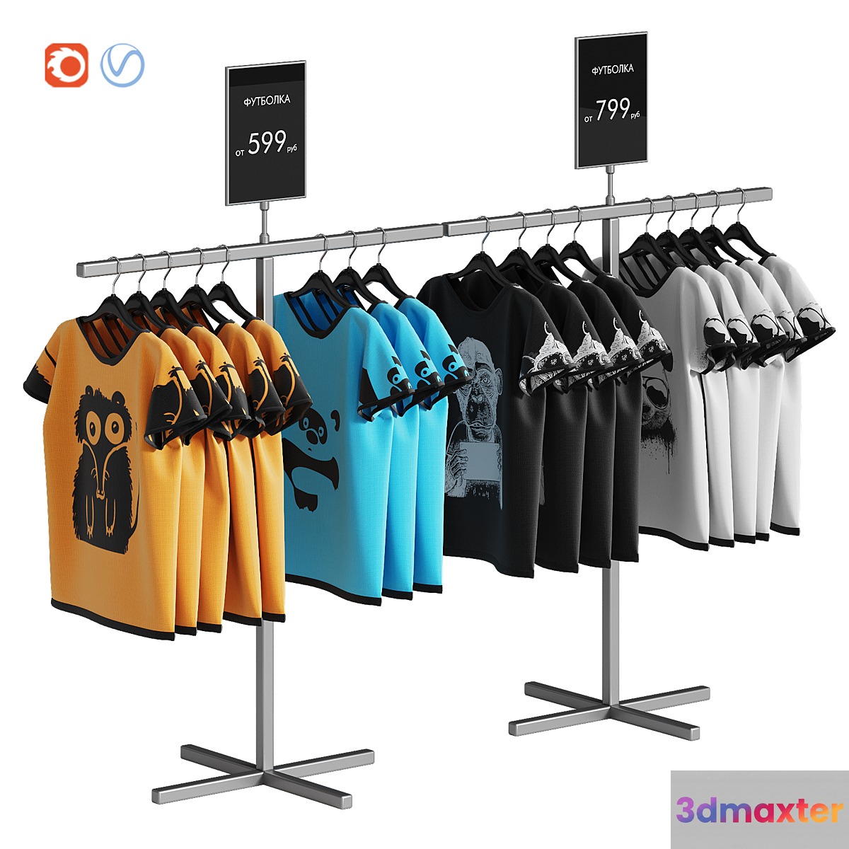 T-shirt stand 2 3D Max