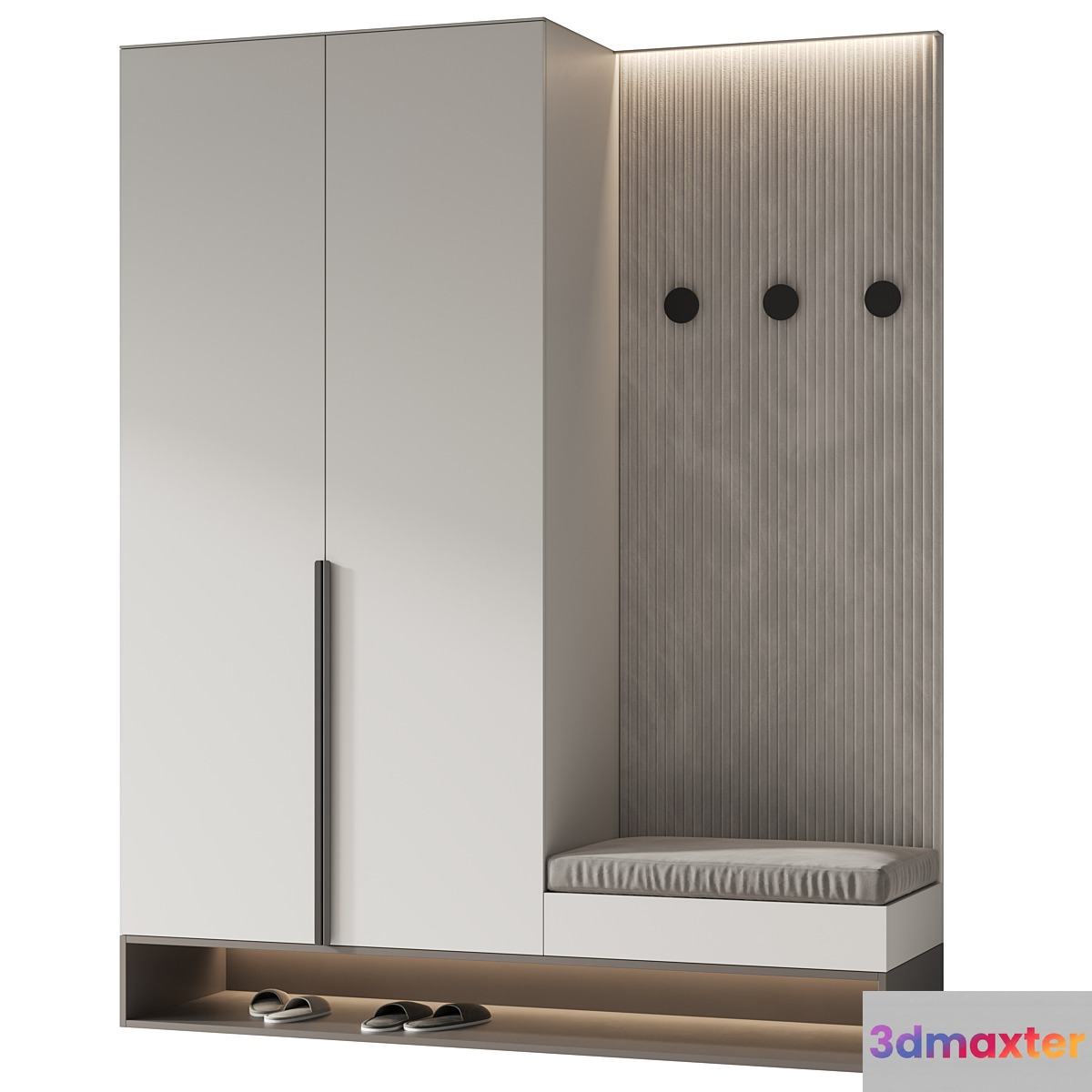Composition of furniture in the hallway with filling 03 3D Max