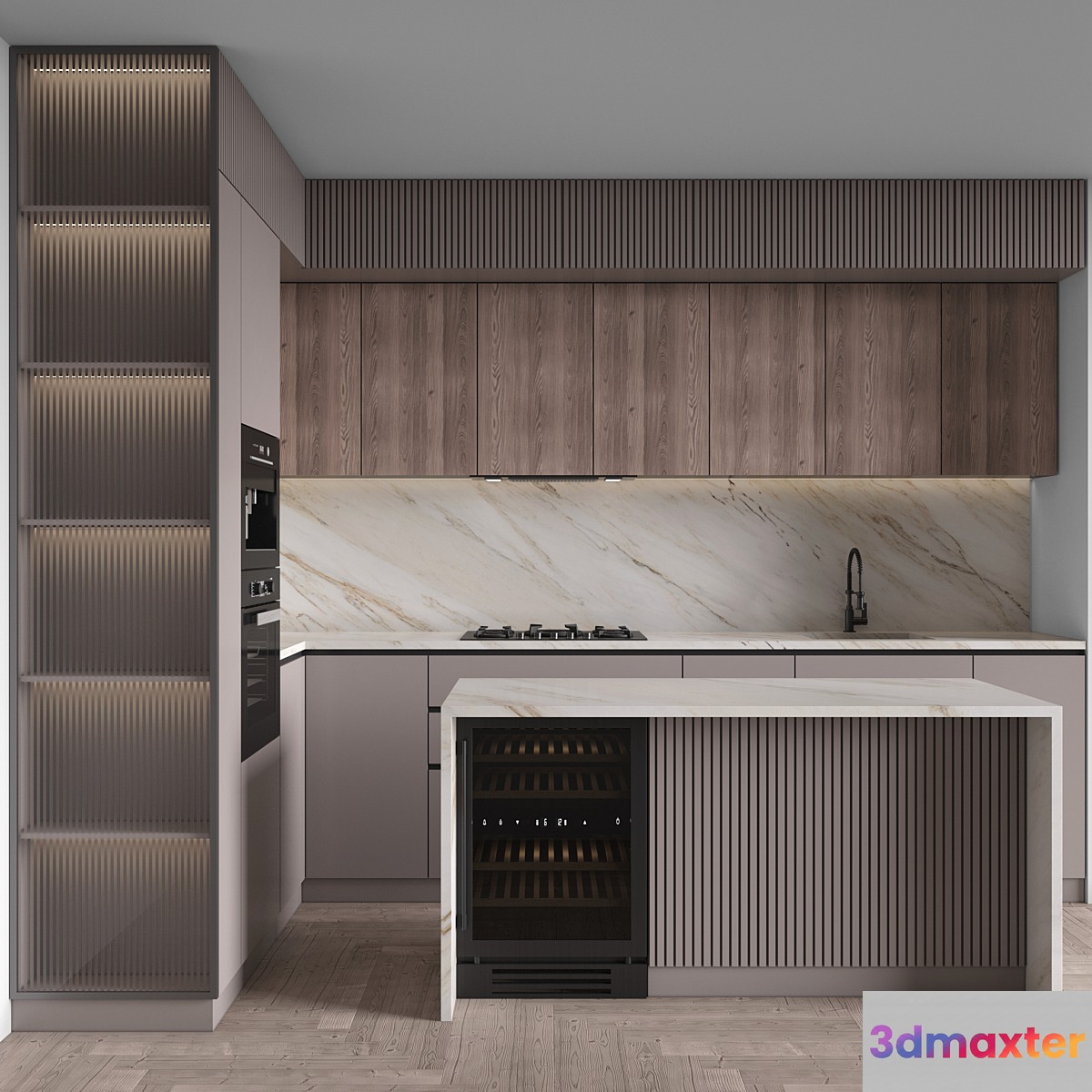 Modern Kitchen 153 (Corner Kitchen) 3D Max