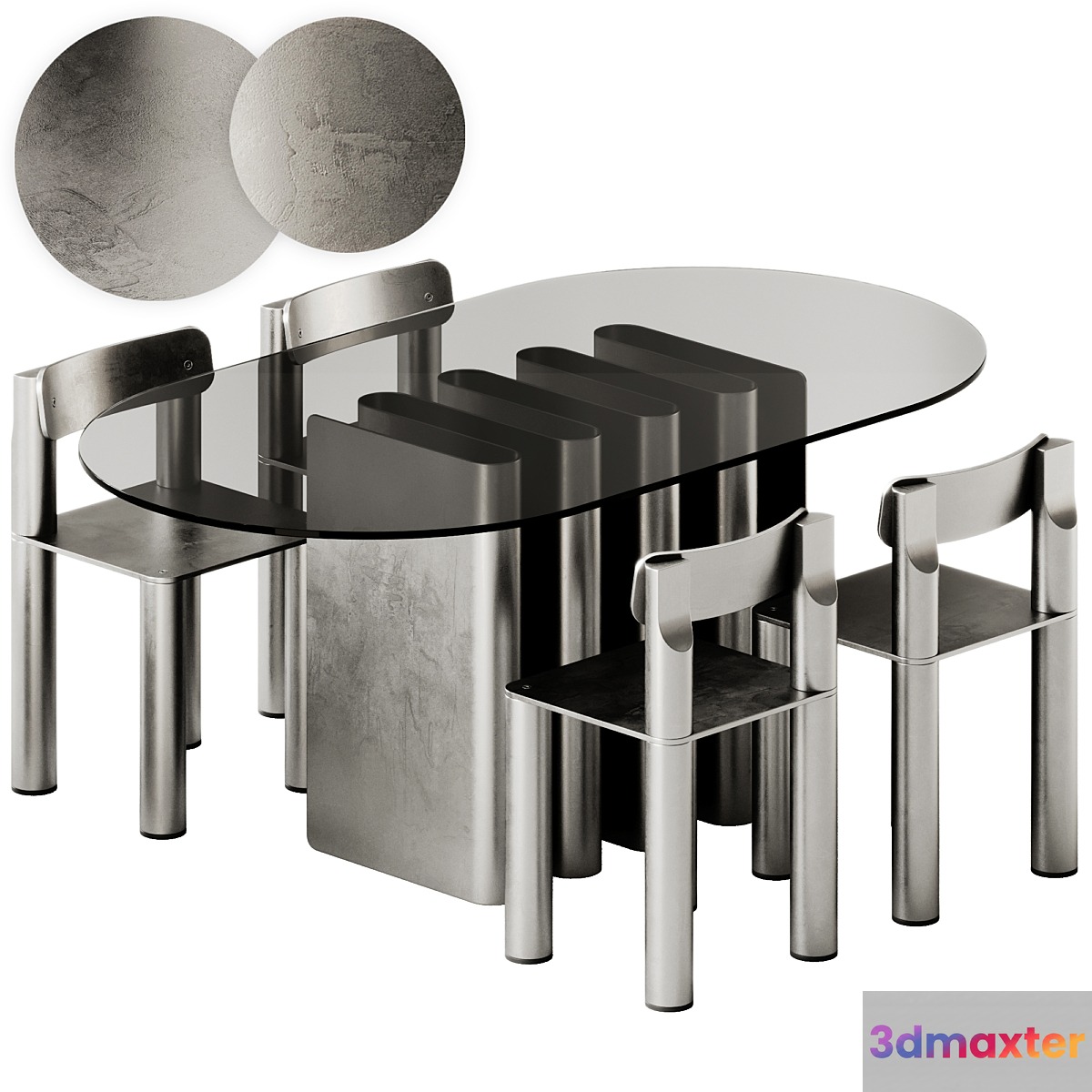 TAVOLO 2 Table by Pulpo and SILO Aluminum chair by Found 3D Max