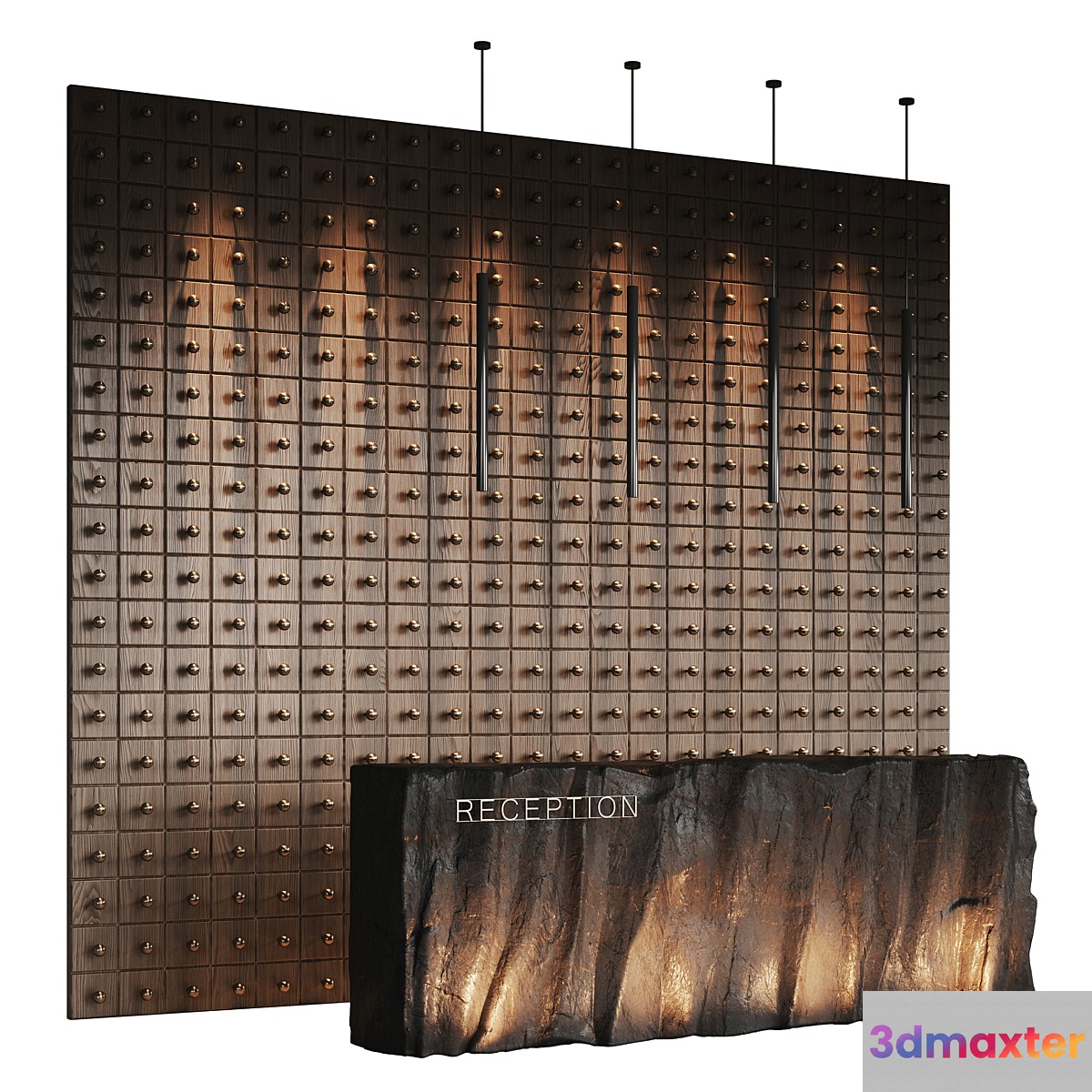 Reception desk natural rock 2 - No.2 3D Max