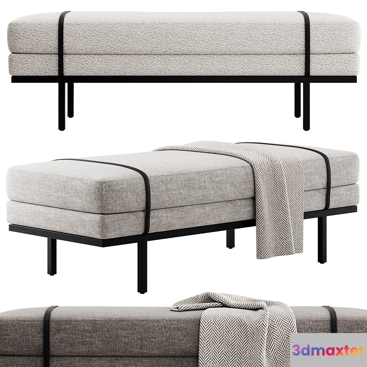 Ronan Bench by Kathy Kuo Home 3D Max