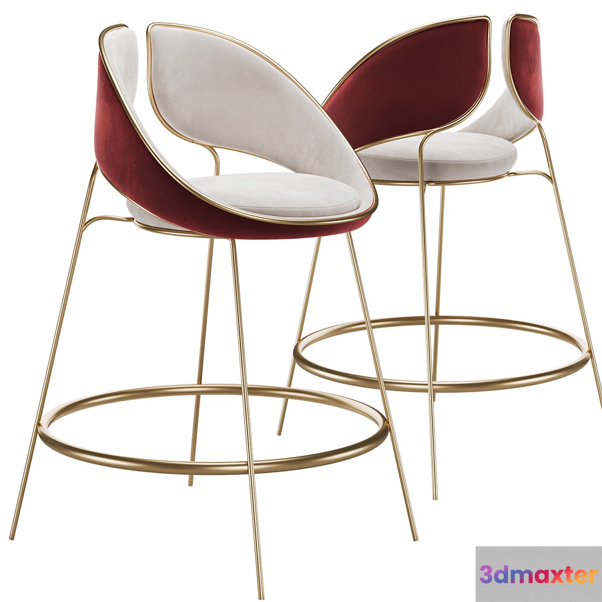 Hyoku Bar Chair Stool by Alma de Luce