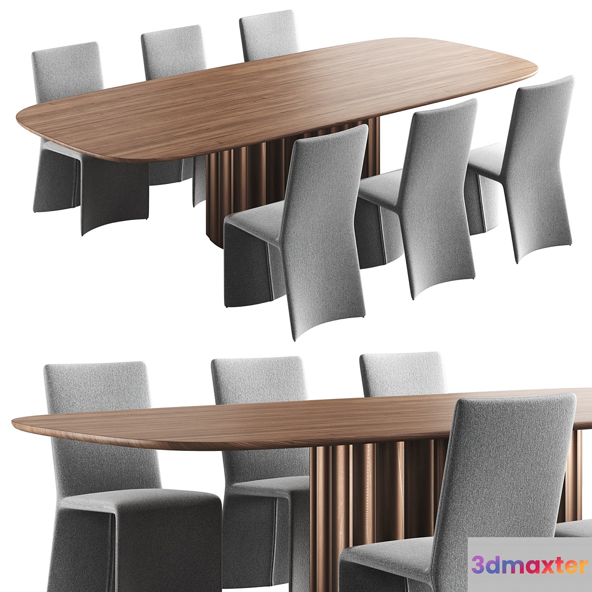 Table with chairs DORIAN by BONALDO 3D Max