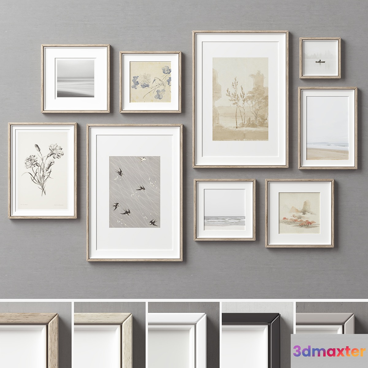 Picture Frames Set -449 3D Max