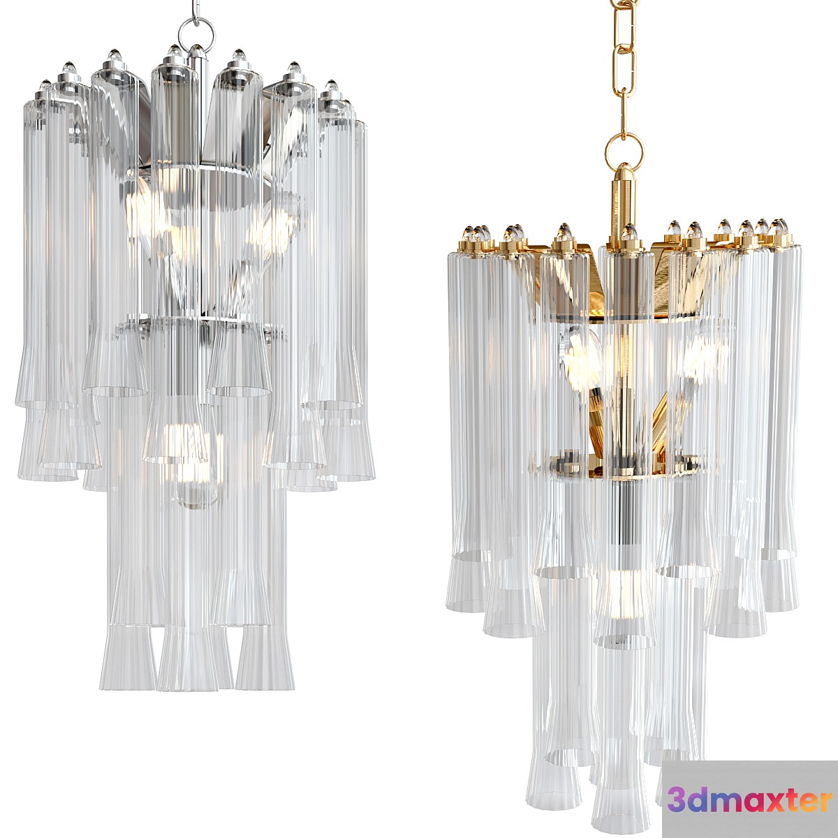 Lorelei Petite Waterfall Chandelier 3D Max