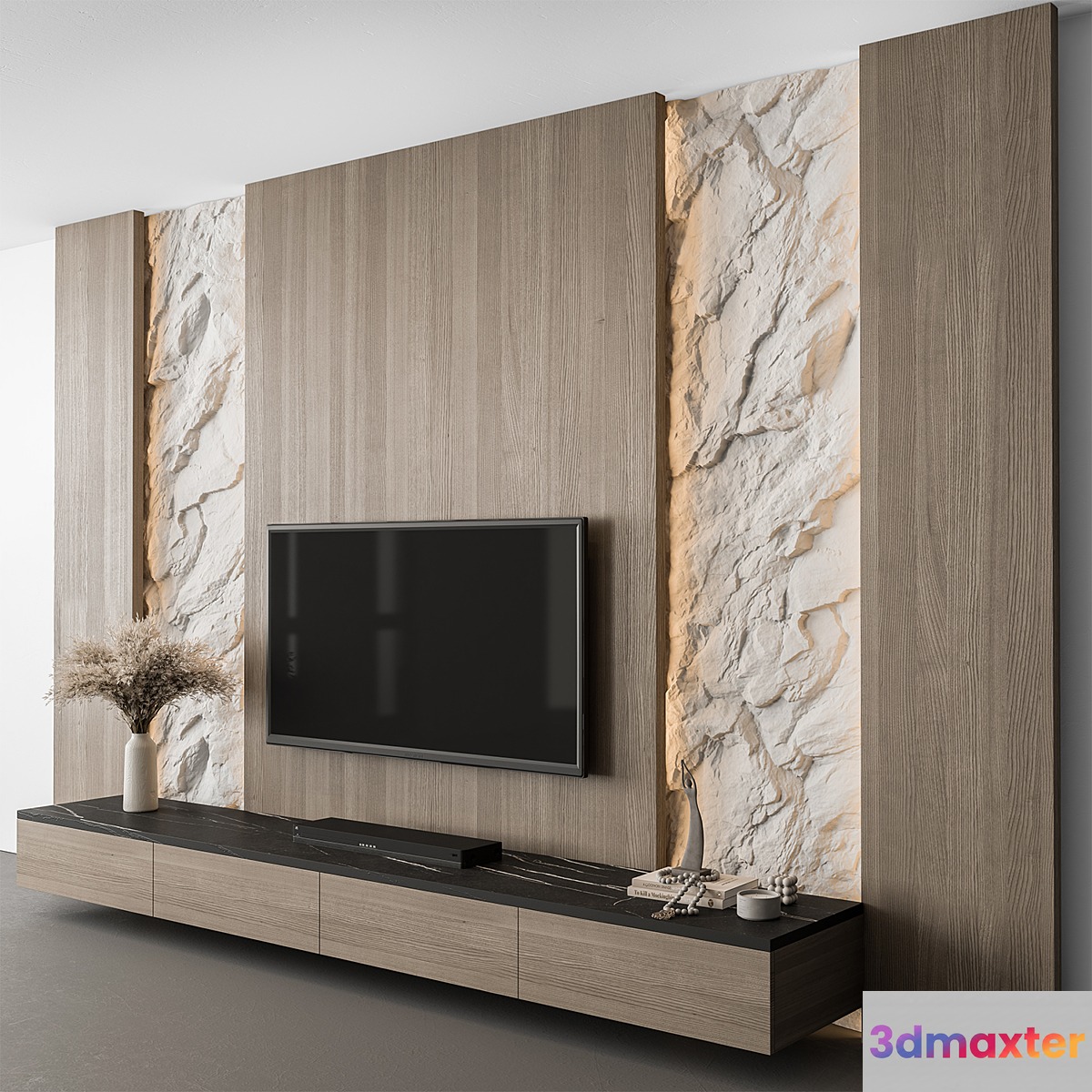 TV Wall Cliff and Wood - Set 98 3D Max