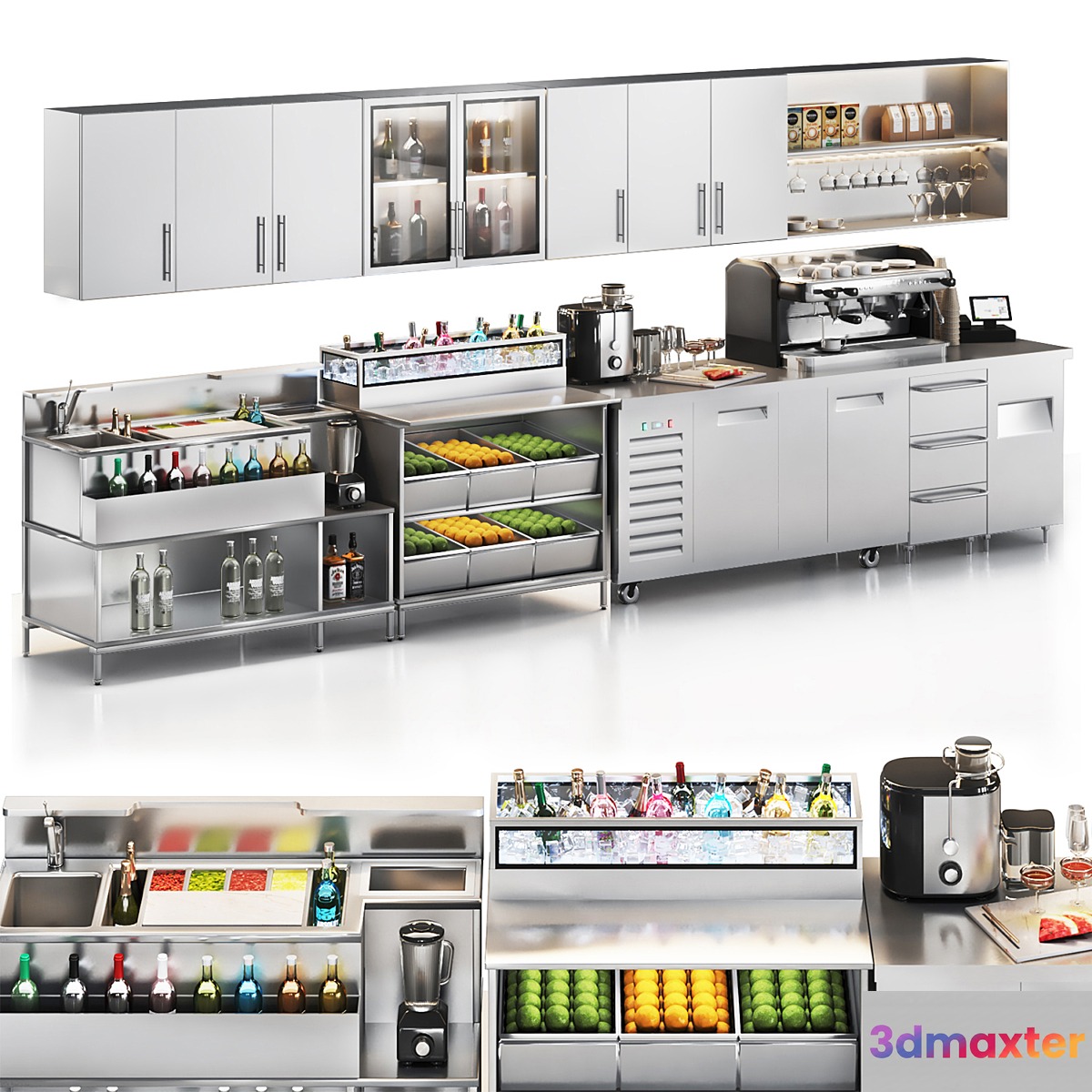 cafe bar equipment 3D Max