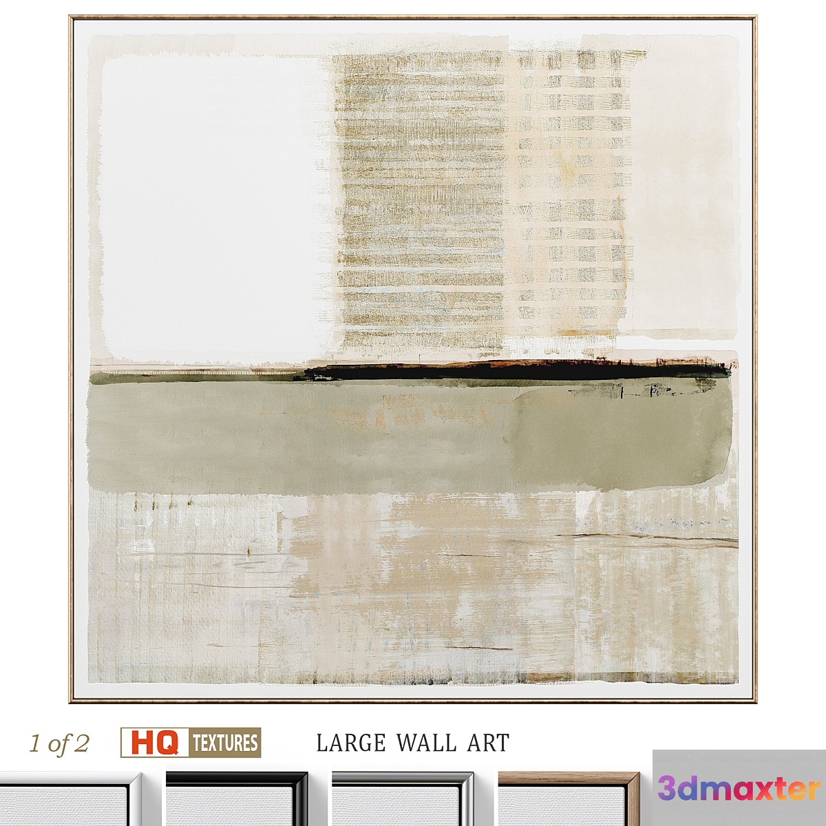 Accent Large Abstract Textural Wall Art C-930 3D Max