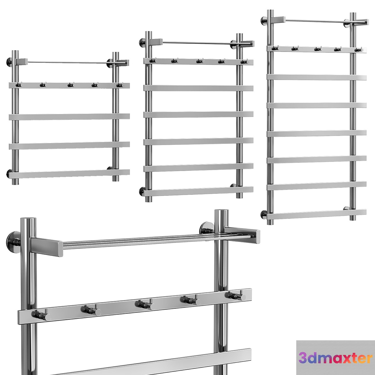 Water heated towel rail Secado Pontida 3D Max