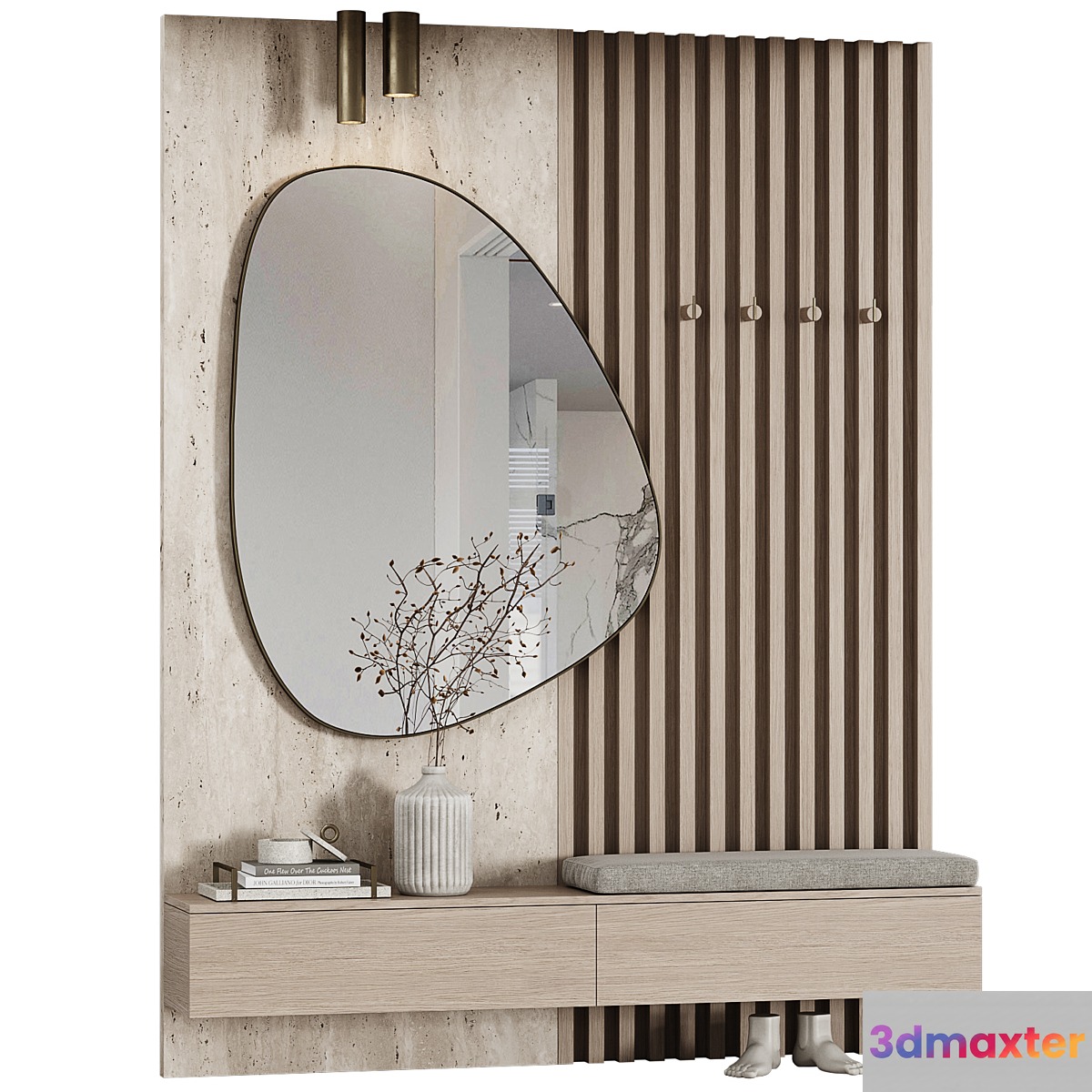 Entrance hall modular in modern style minimalism 06 3D Max