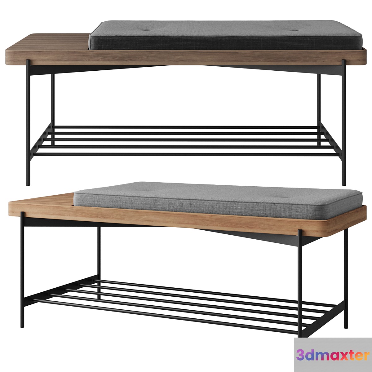 Bench with ledge EASY 3D Max