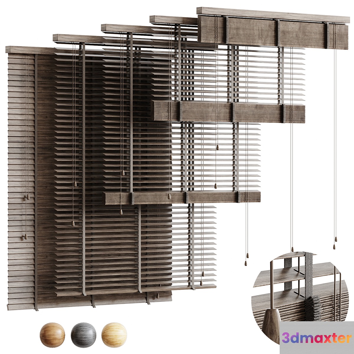 Folding wooden blinds