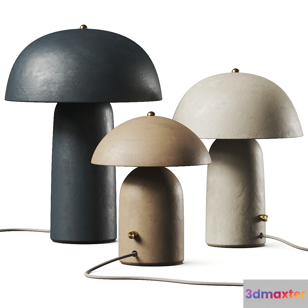 Ceramicah Raku Tera Lime Plaster Table Lamps