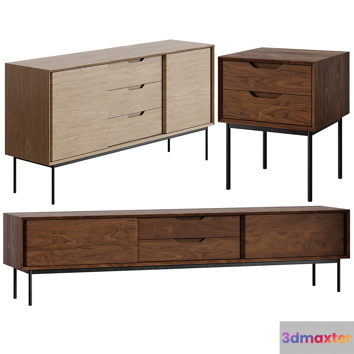 Chest of drawers TV stand bedside table La Redoute Noyeto 3D Max