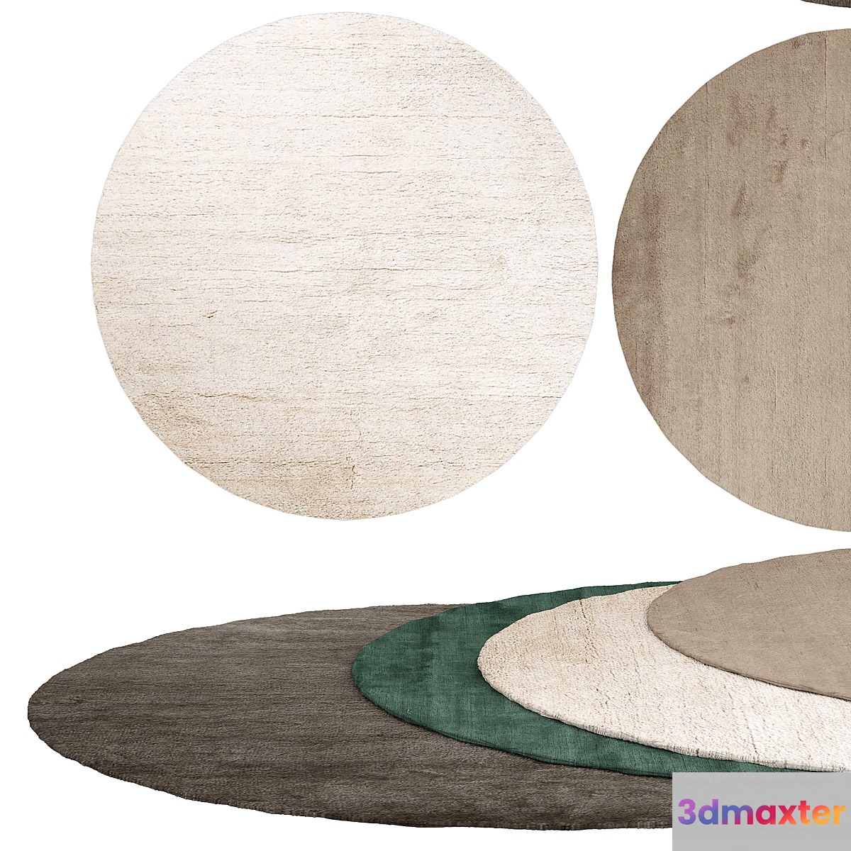 Oxwich round rugs 3D Max